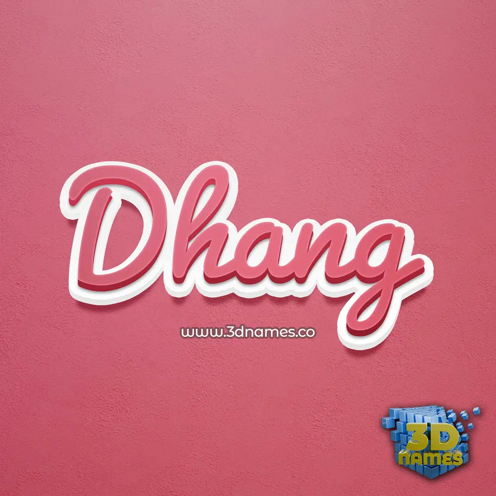 dhang in Red Scribble style - 3D name wallpaper