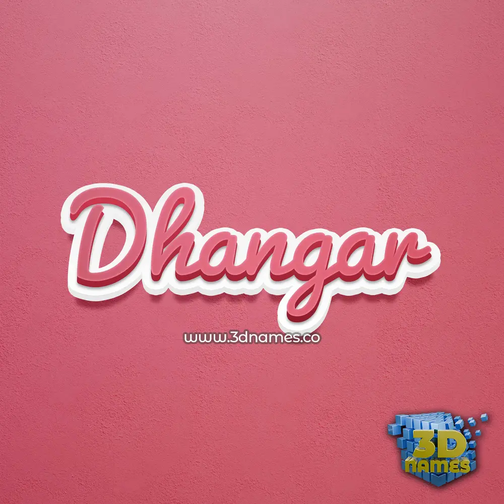 dhangar in Red Scribble style - 3D name wallpaper