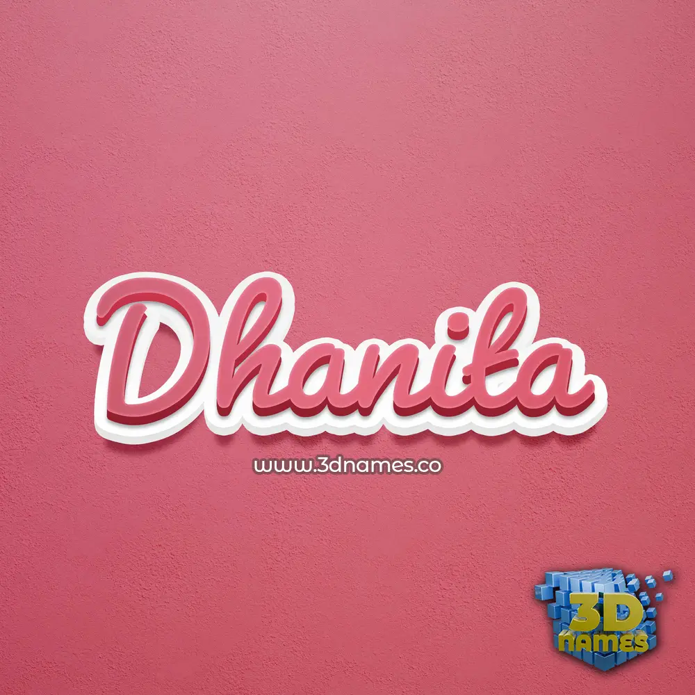 dhanita in Red Scribble style - 3D name wallpaper