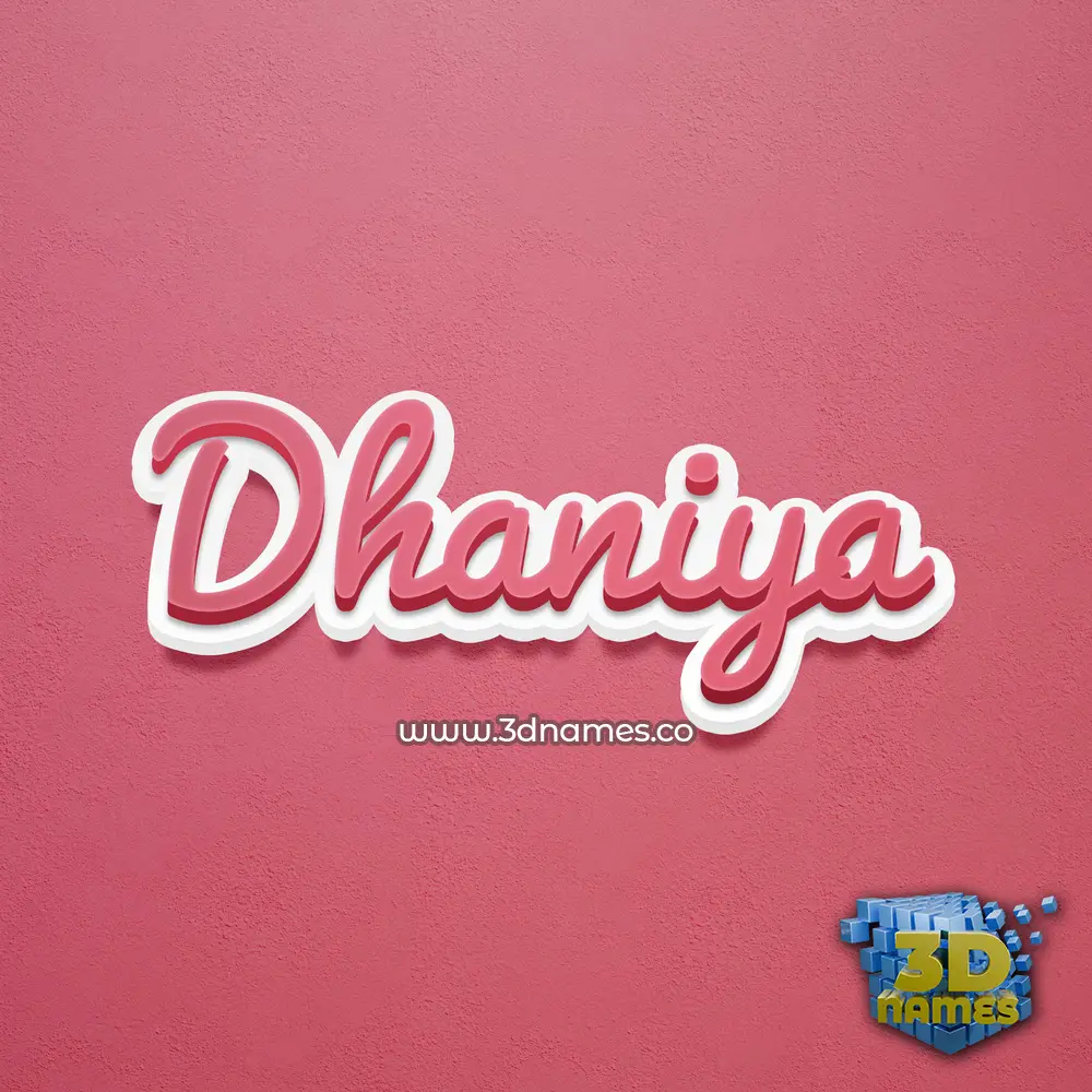 dhaniya in Red Scribble style - 3D name wallpaper