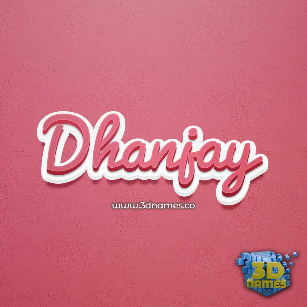 dhanjay in Red Scribble style - 3D name wallpaper