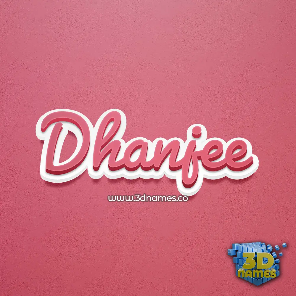 dhanjee in Red Scribble style - 3D name wallpaper