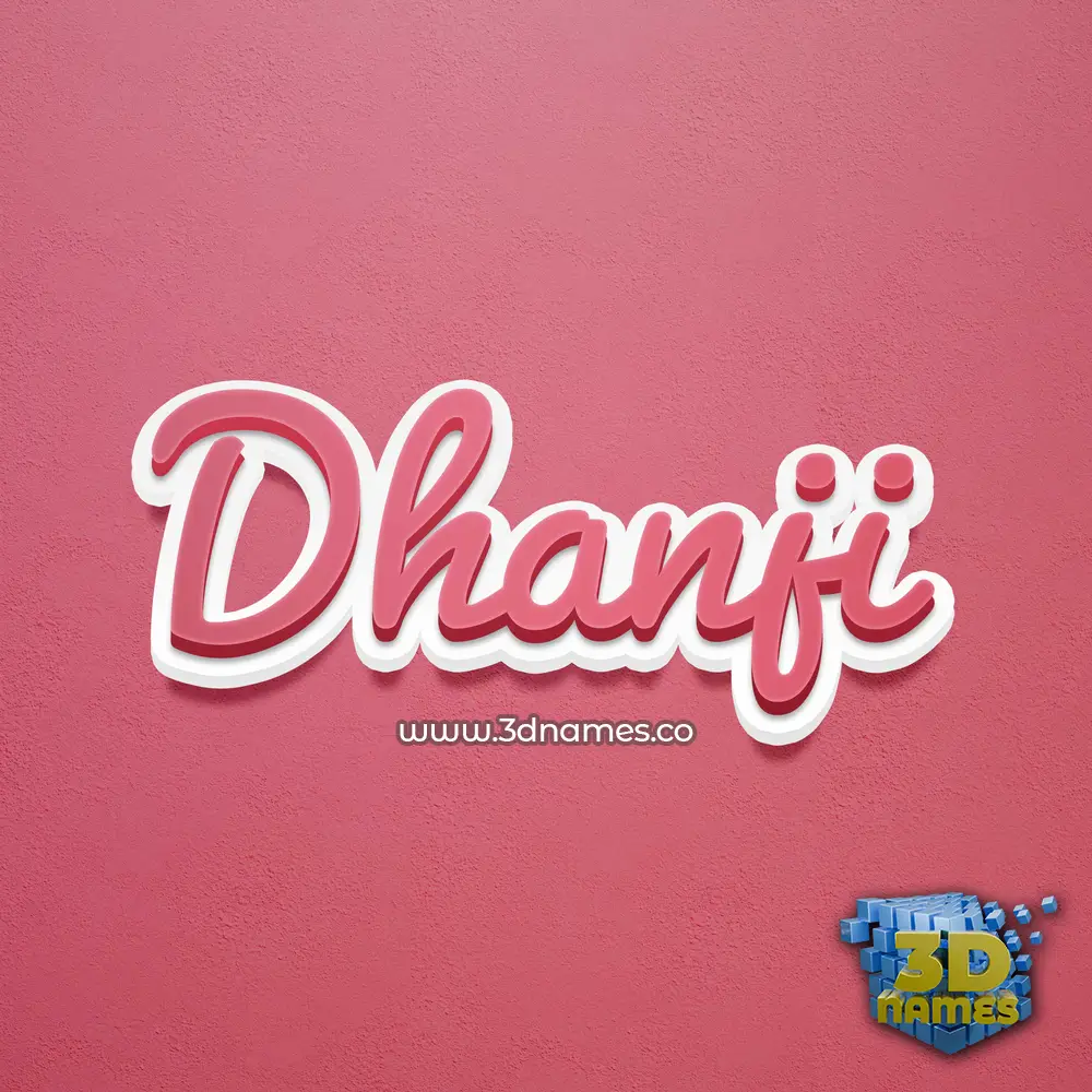 dhanji in Red Scribble style - 3D name wallpaper
