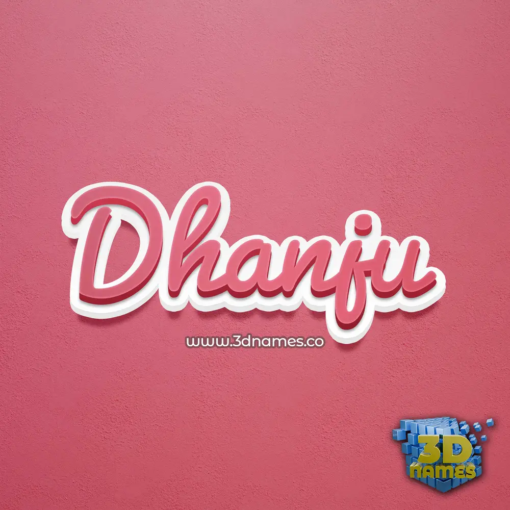 dhanju in Red Scribble style - 3D name wallpaper