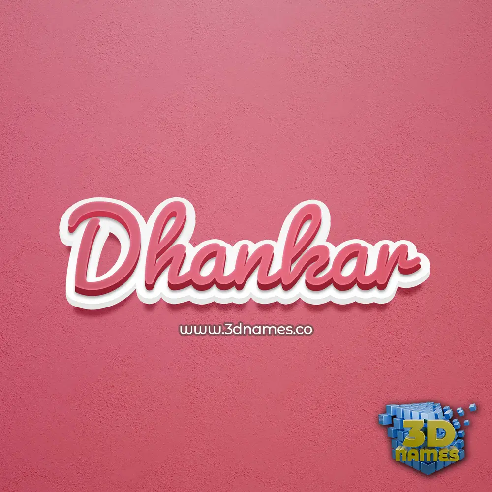 dhankar in Red Scribble style - 3D name wallpaper