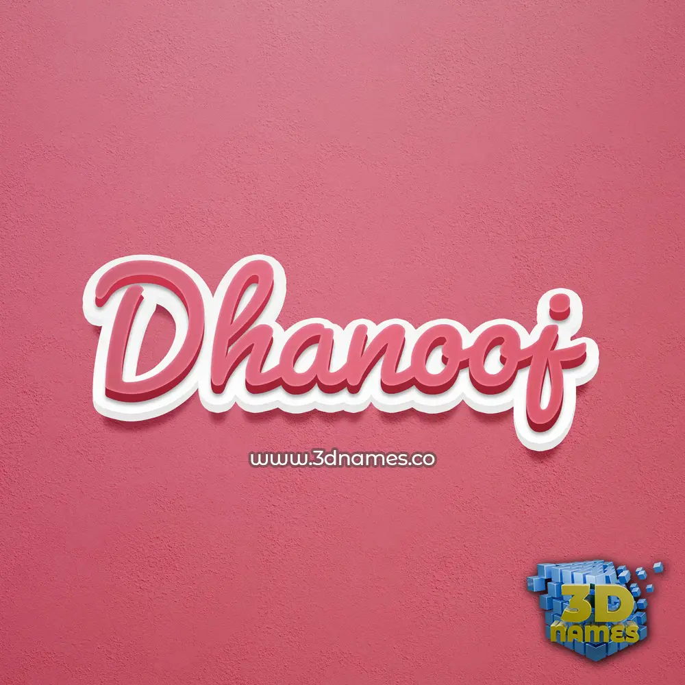 dhanooj in Red Scribble style - 3D name wallpaper