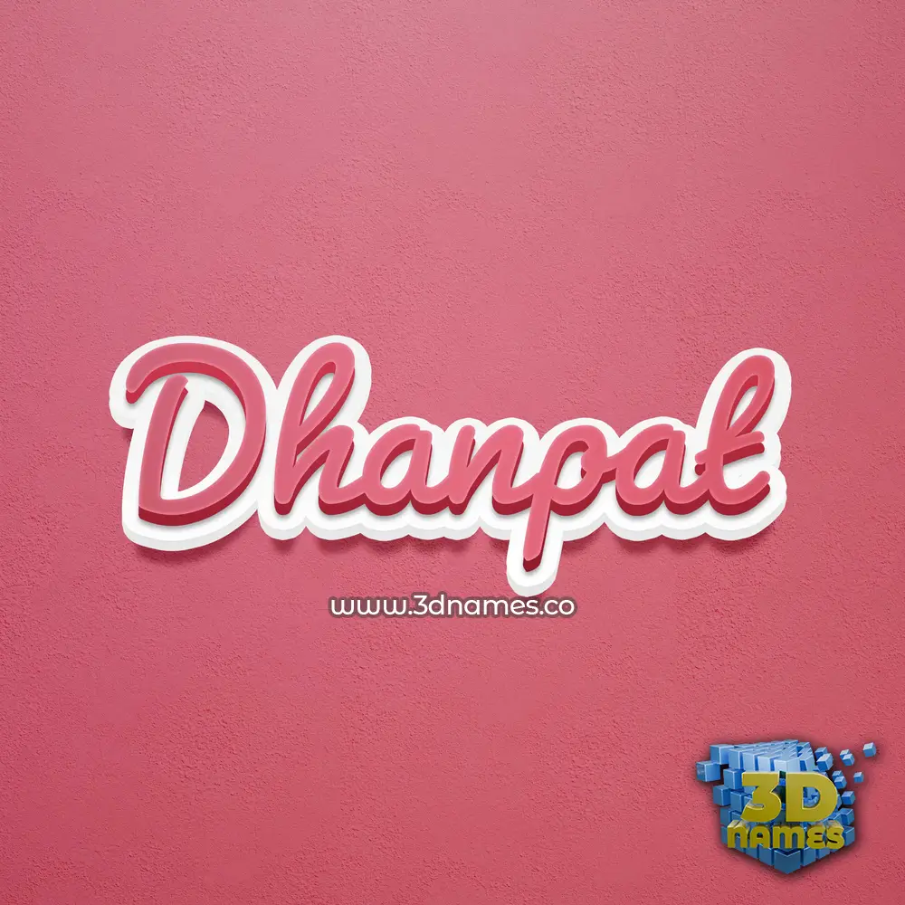dhanpat in Red Scribble style - 3D name wallpaper