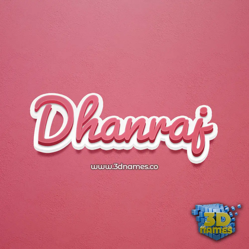dhanraj in Red Scribble style - 3D name wallpaper