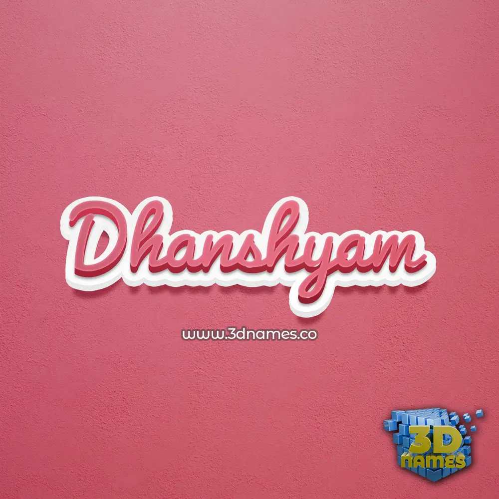 dhanshyam in Red Scribble style - 3D name wallpaper