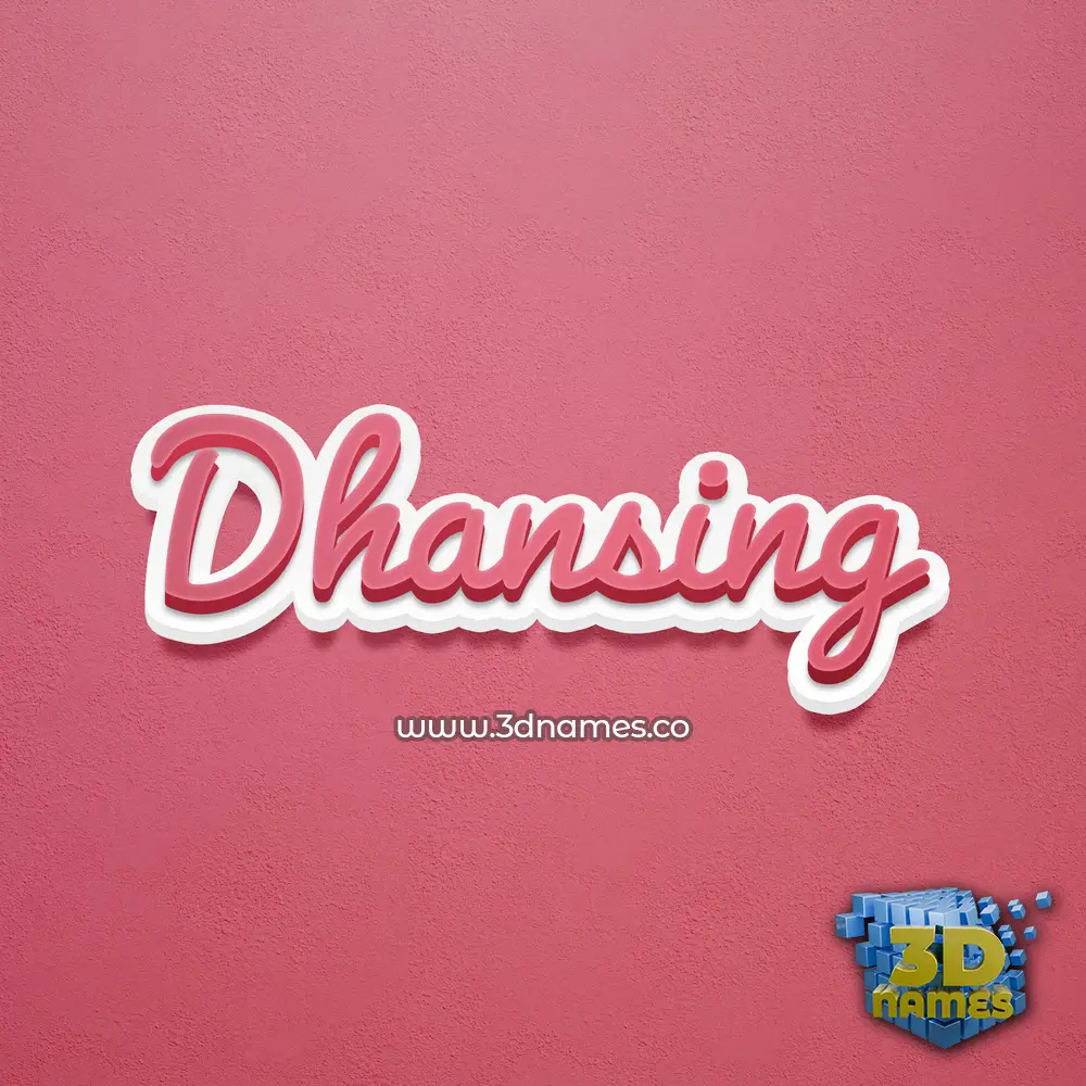 dhansing in Red Scribble style - 3D name wallpaper