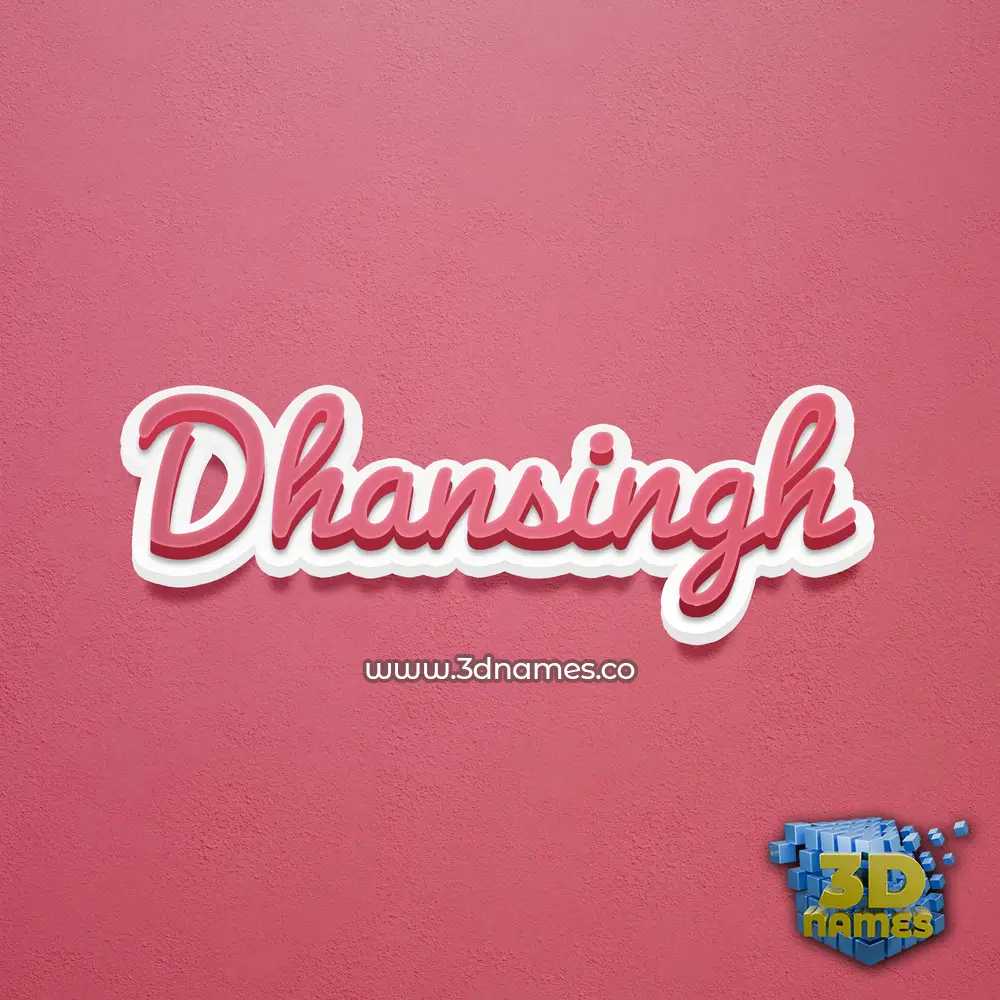 dhansingh in Red Scribble style - 3D name wallpaper