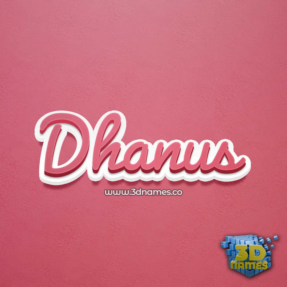 dhanus in Red Scribble style - 3D name wallpaper