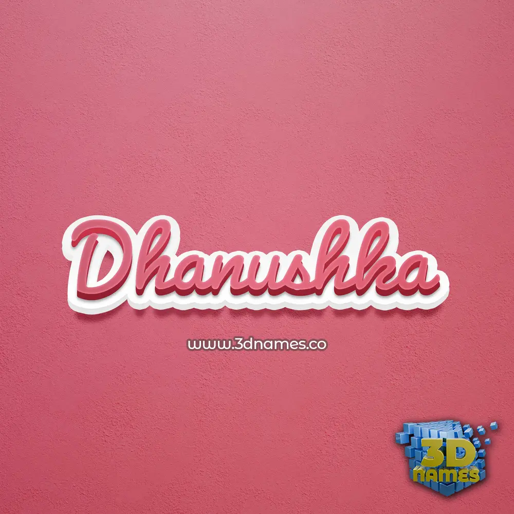 dhanushka in Red Scribble style - 3D name wallpaper