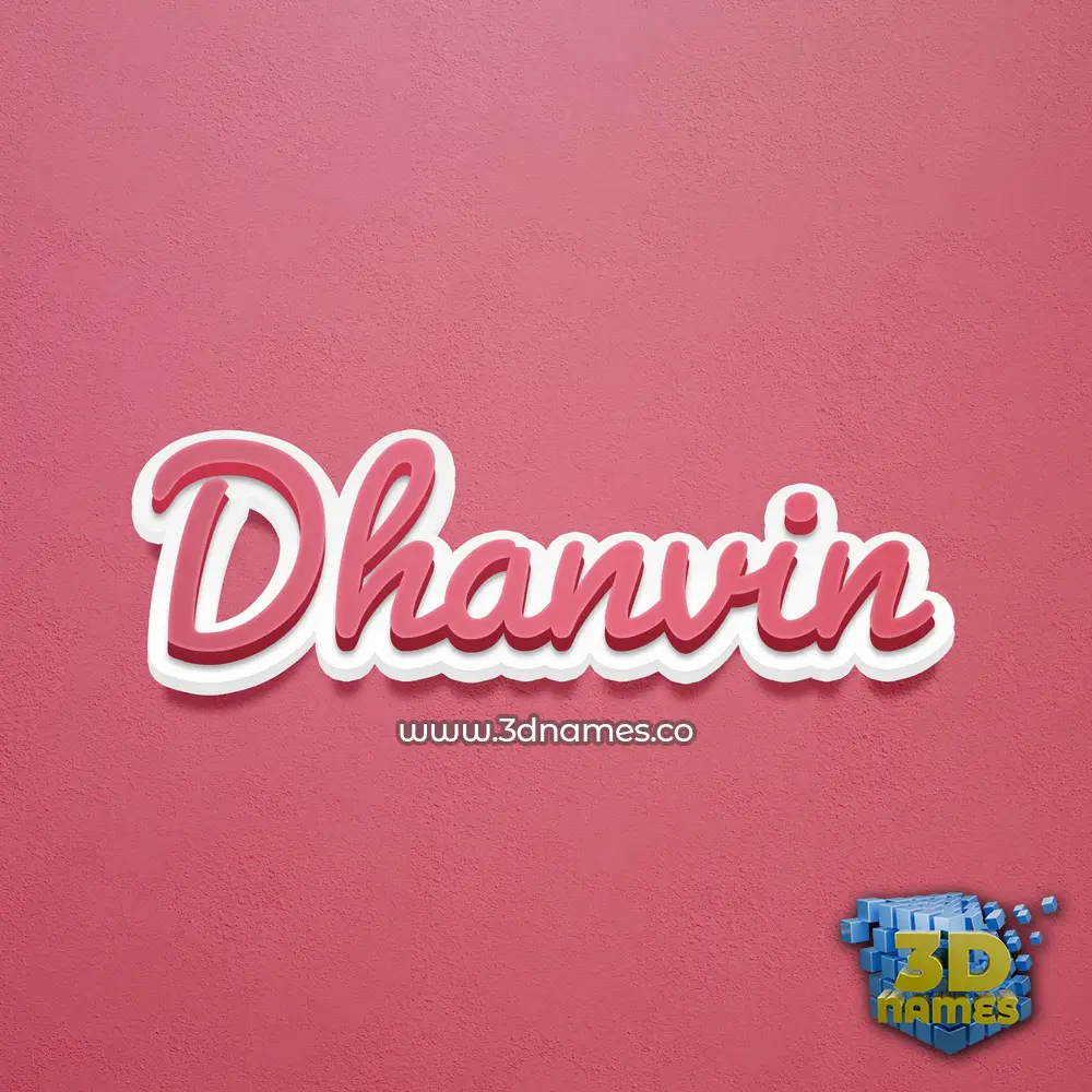 dhanvin in Red Scribble style - 3D name wallpaper