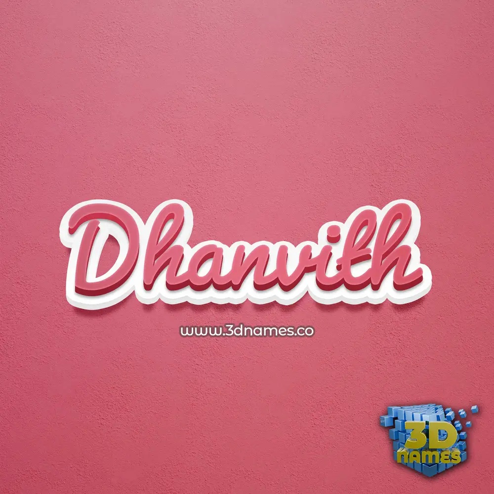 dhanvith in Red Scribble style - 3D name wallpaper