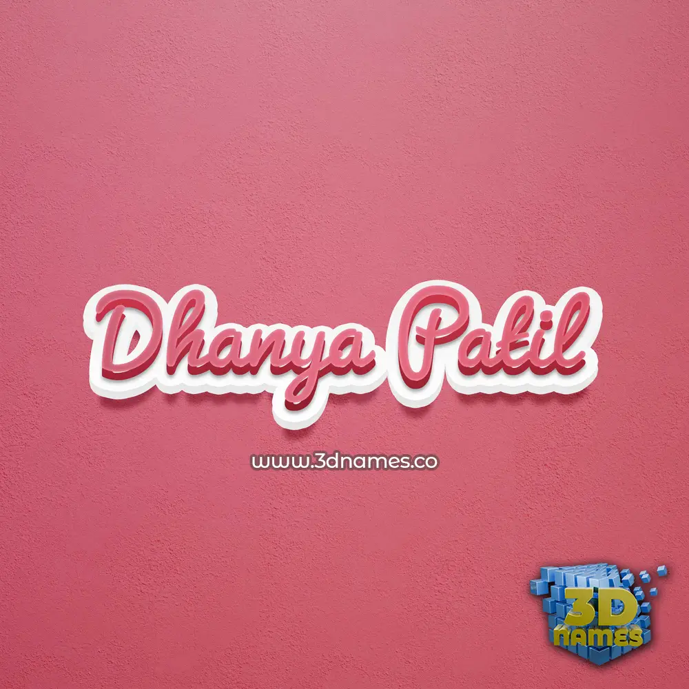 dhanya patil in Red Scribble style - 3D name wallpaper