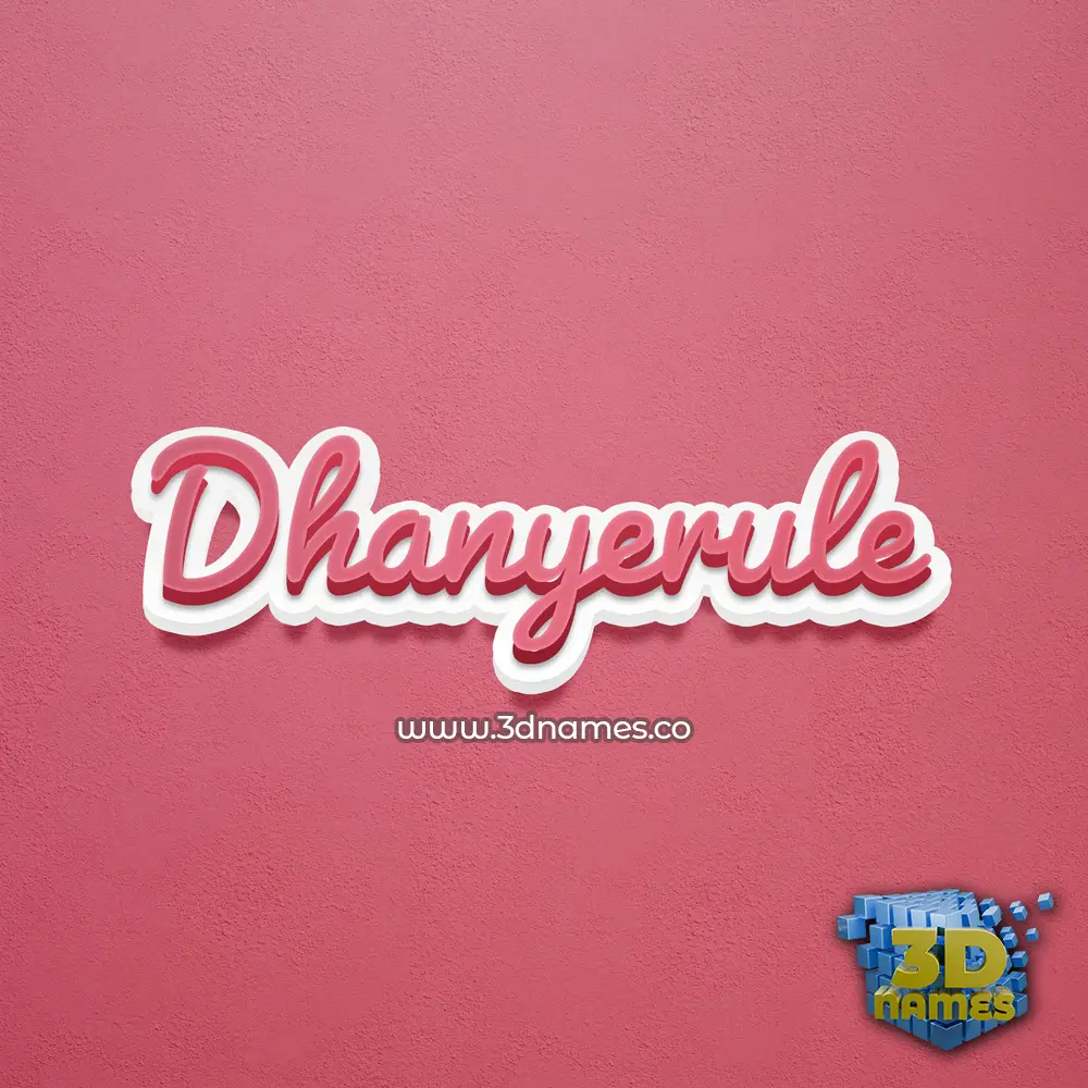 dhanyerule in Red Scribble style - 3D name wallpaper