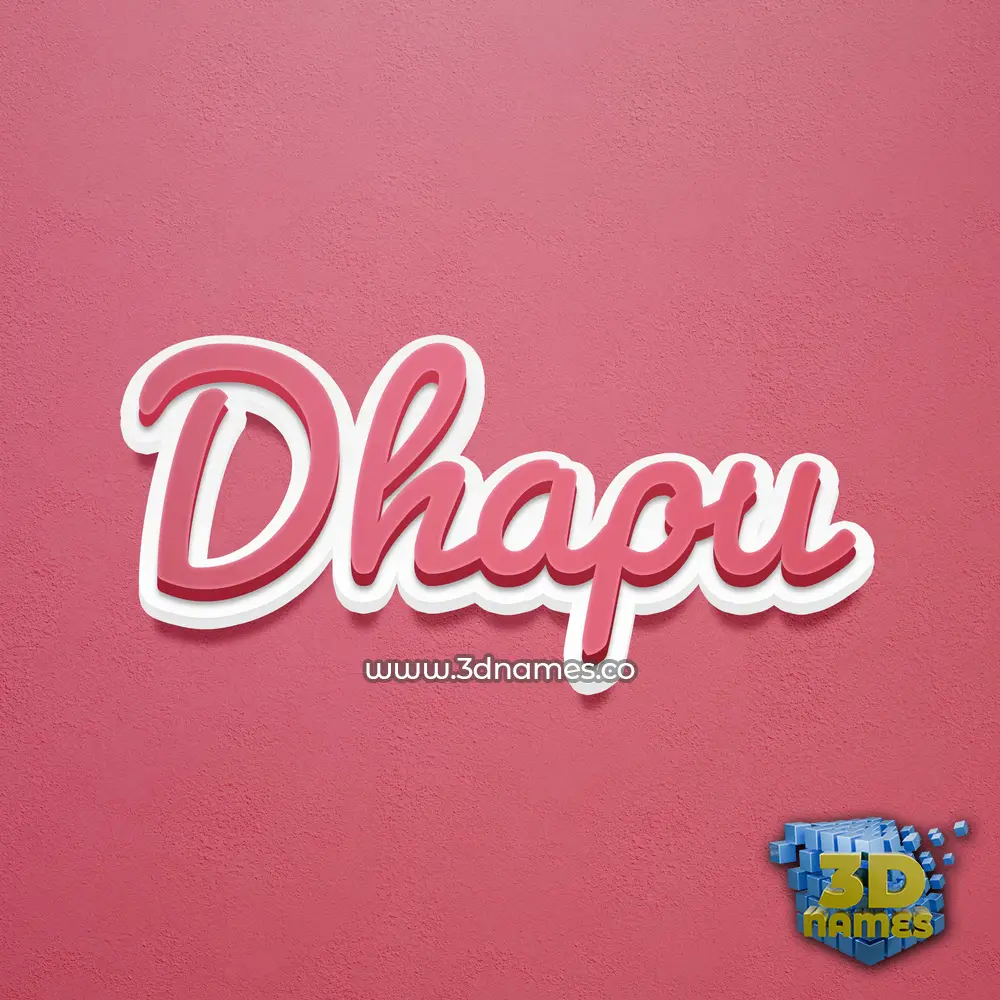 dhapu in Red Scribble style - 3D name wallpaper