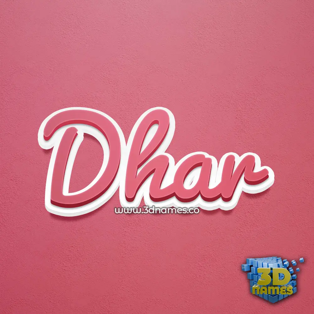 dhar in Red Scribble style - 3D name wallpaper