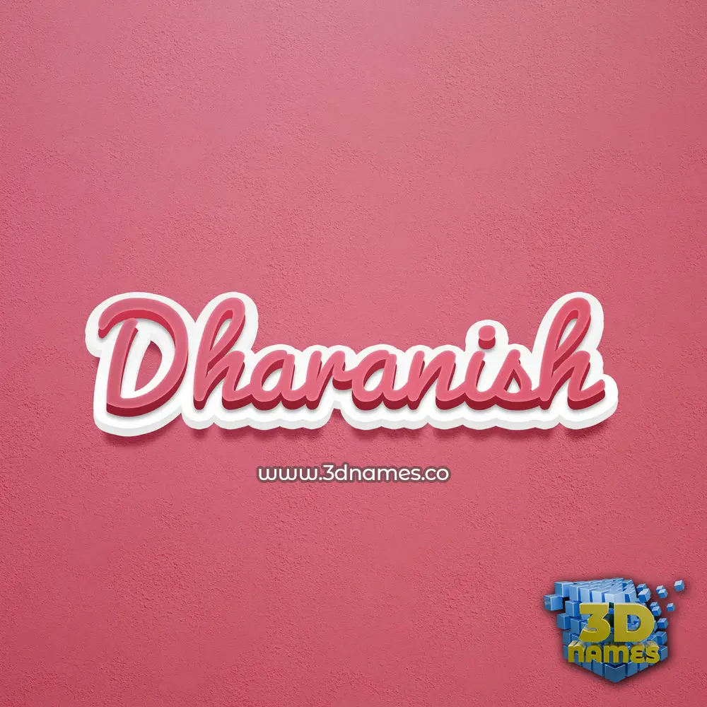 dharanish in Red Scribble style - 3D name wallpaper