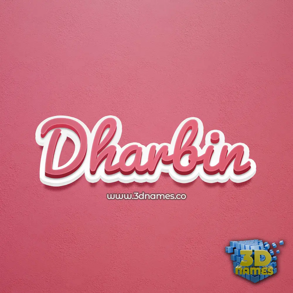 dharbin in Red Scribble style - 3D name wallpaper
