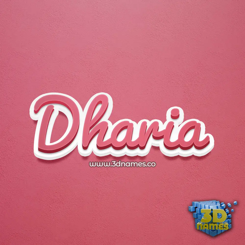 dharia in Red Scribble style - 3D name wallpaper