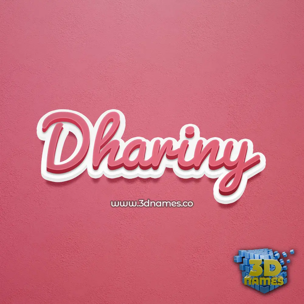 dhariny in Red Scribble style - 3D name wallpaper