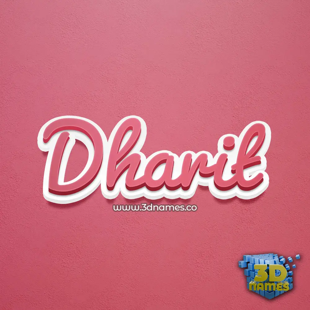 dharit in Red Scribble style - 3D name wallpaper