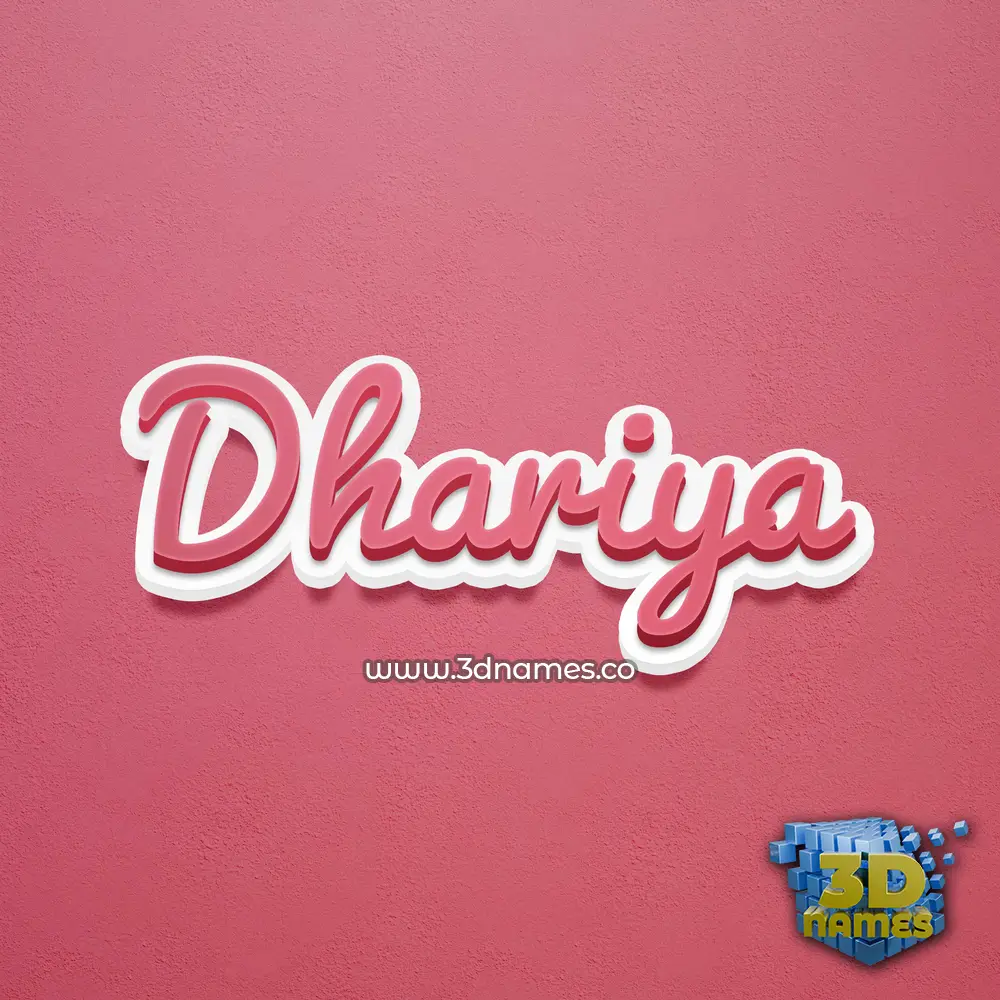 dhariya in Red Scribble style - 3D name wallpaper