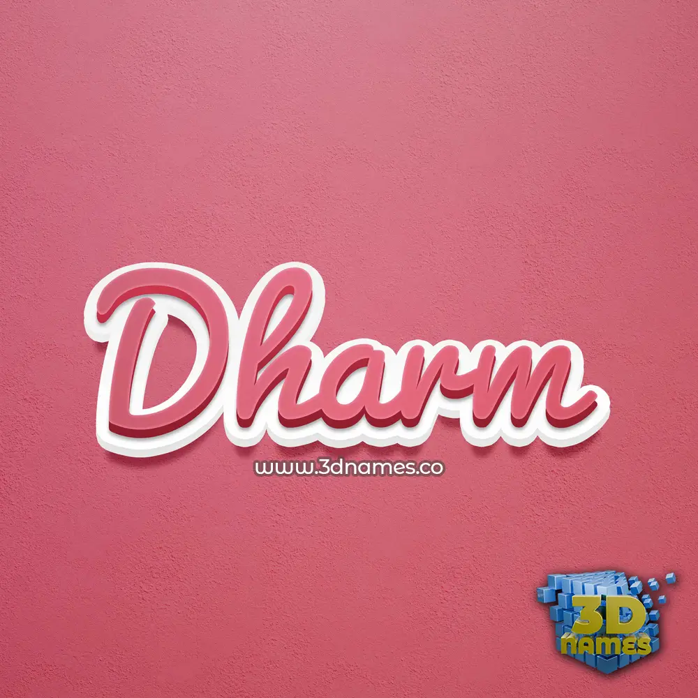 dharm in Red Scribble style - 3D name wallpaper