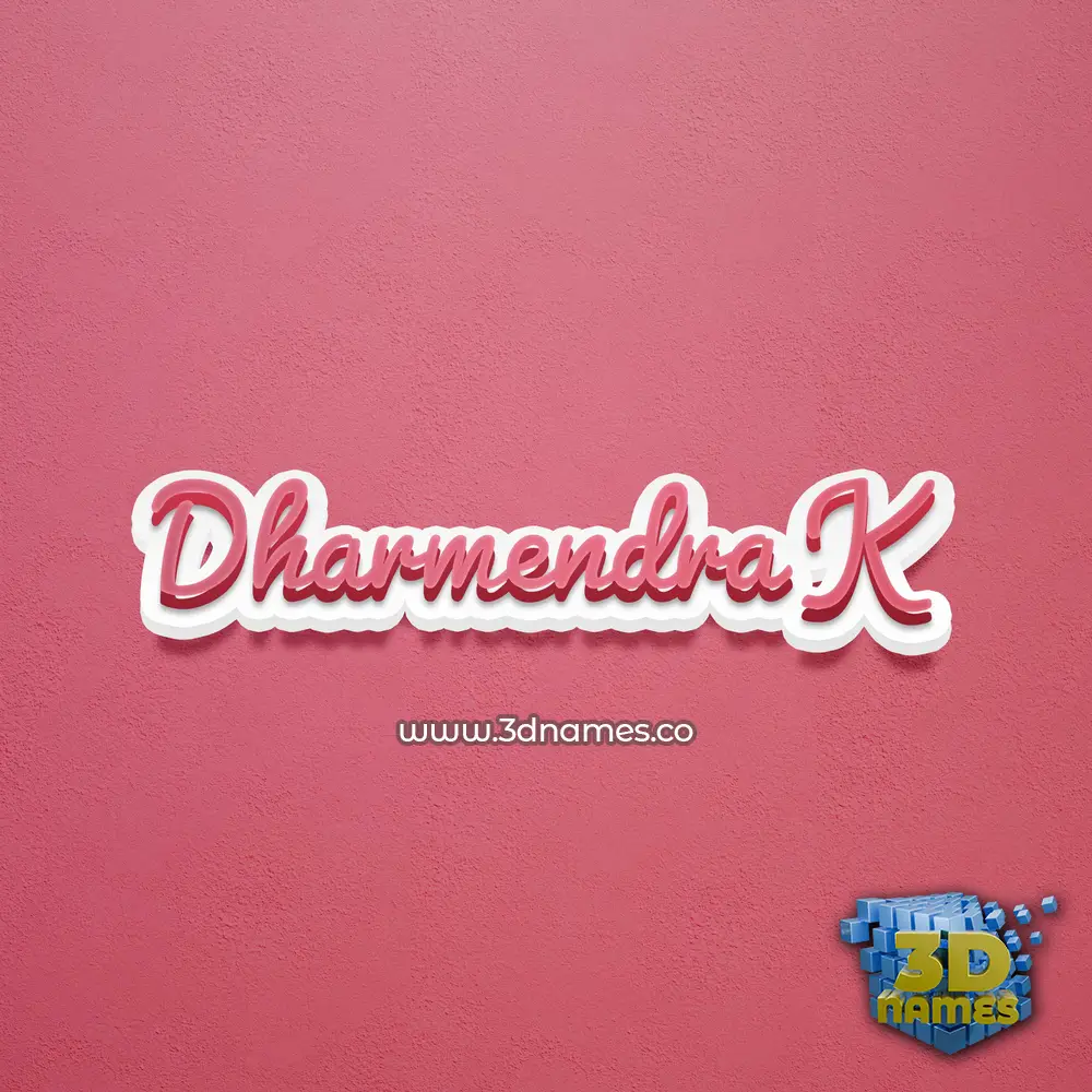 dharmendra k in Red Scribble style - 3D name wallpaper