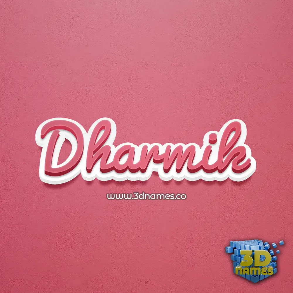 dharmik in Red Scribble style - 3D name wallpaper