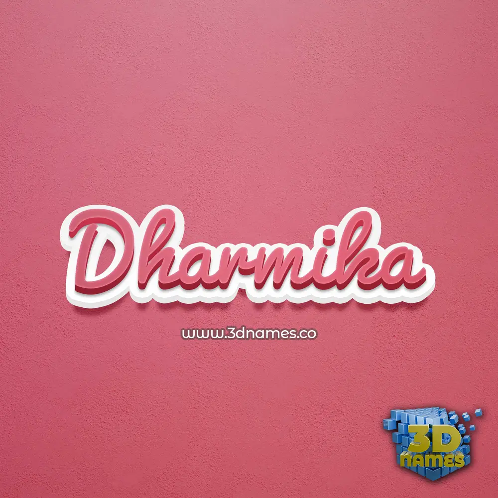 dharmika in Red Scribble style - 3D name wallpaper