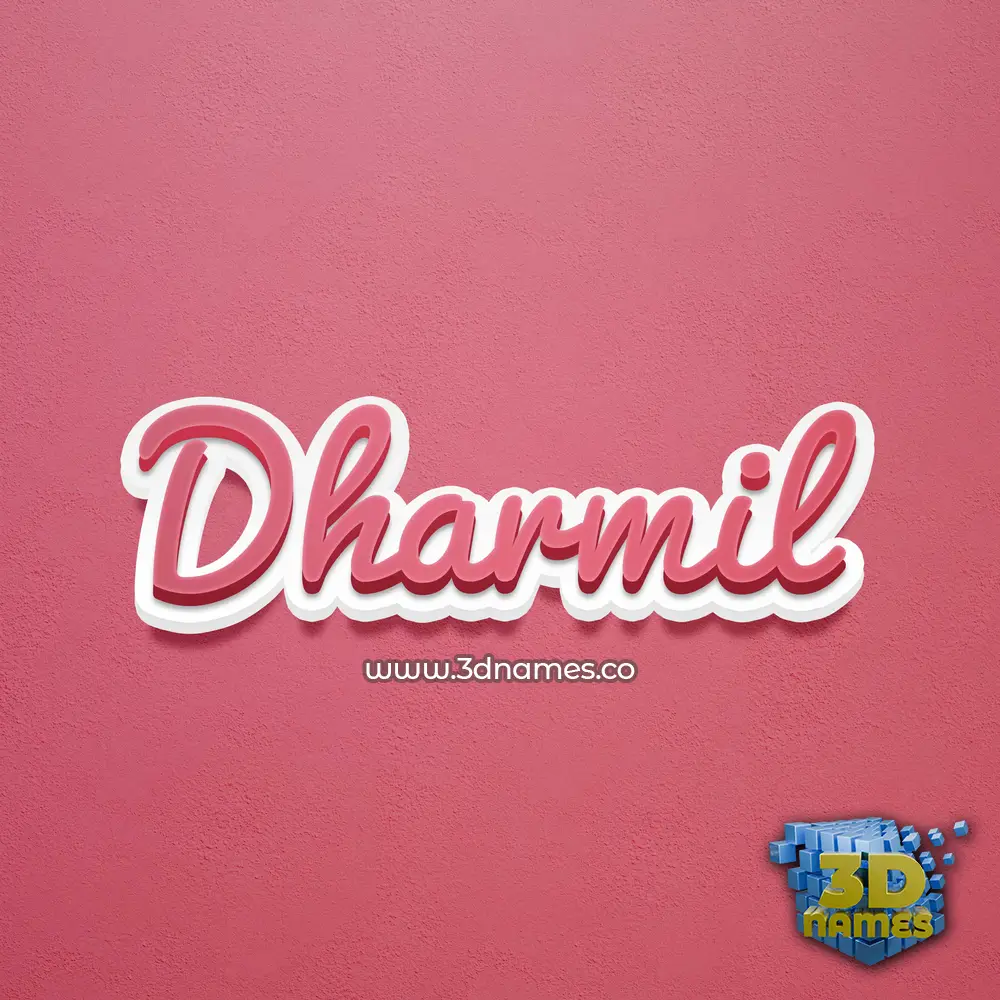 dharmil in Red Scribble style - 3D name wallpaper