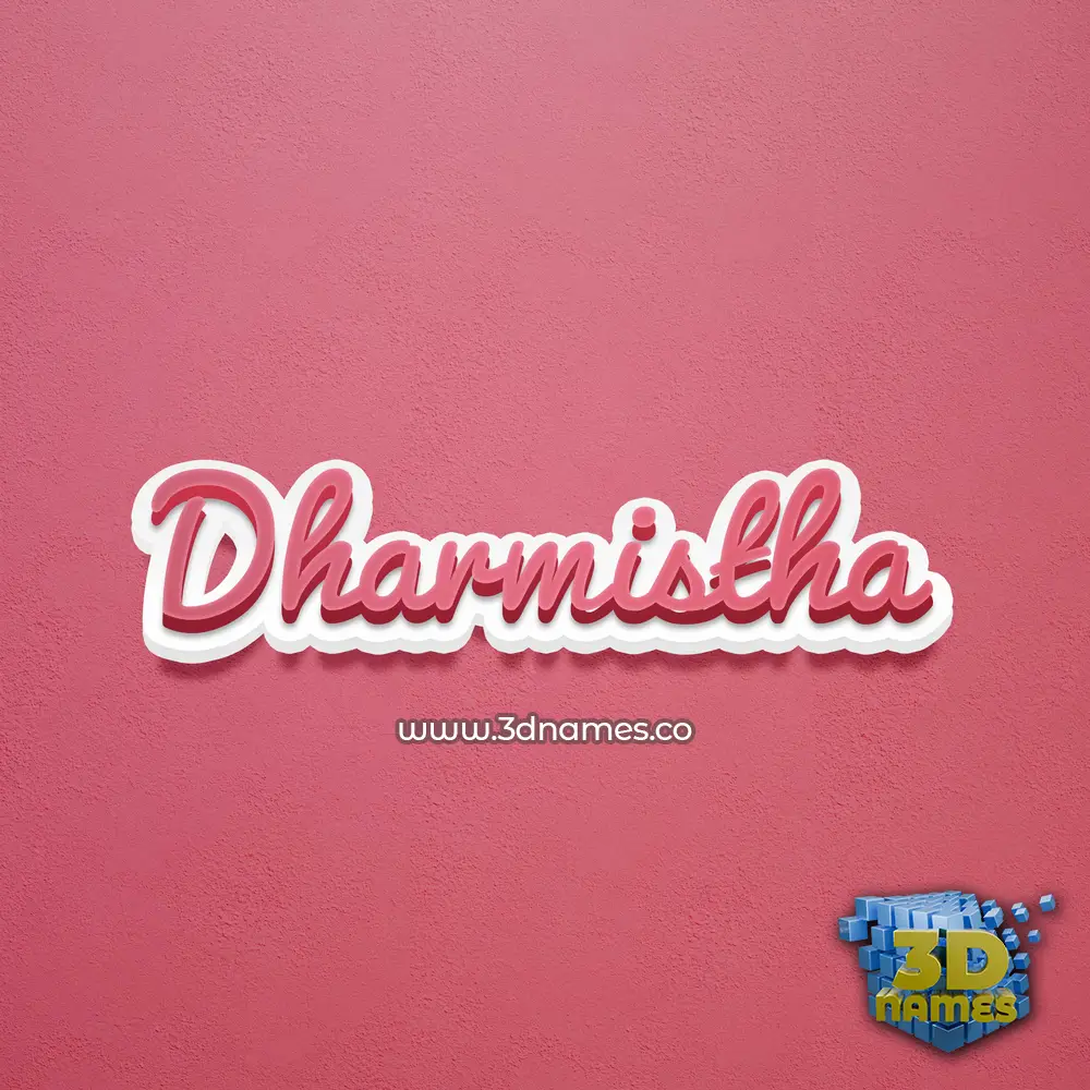 dharmistha in Red Scribble style - 3D name wallpaper