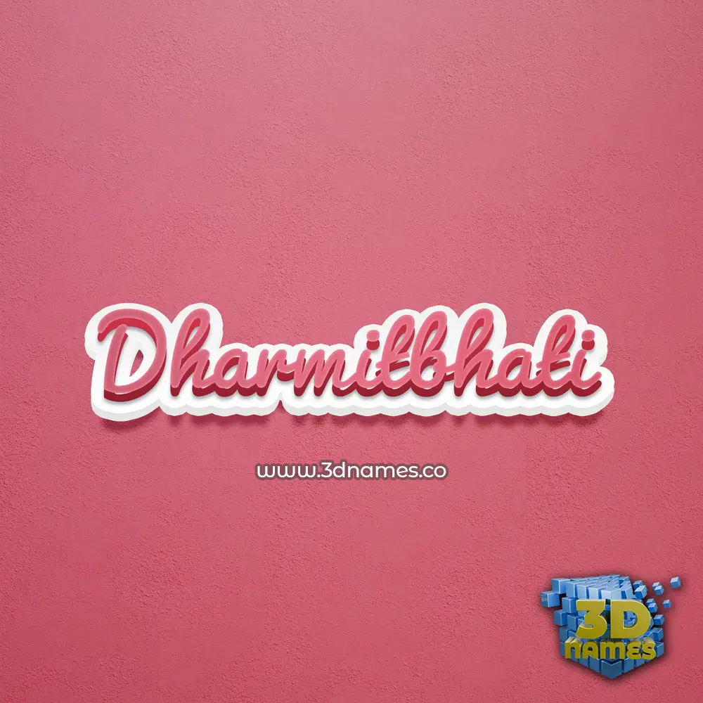 dharmitbhati in Red Scribble style - 3D name wallpaper