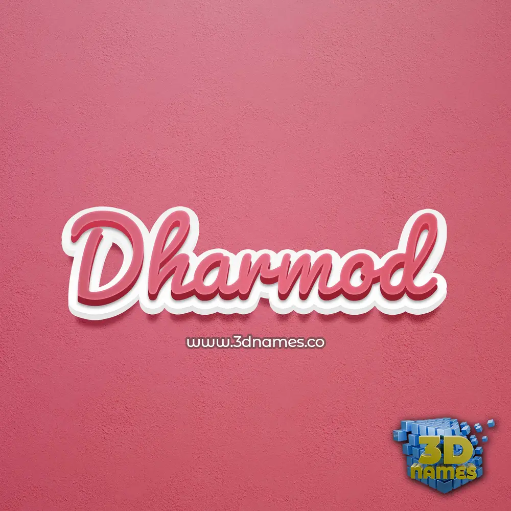 dharmod in Red Scribble style - 3D name wallpaper