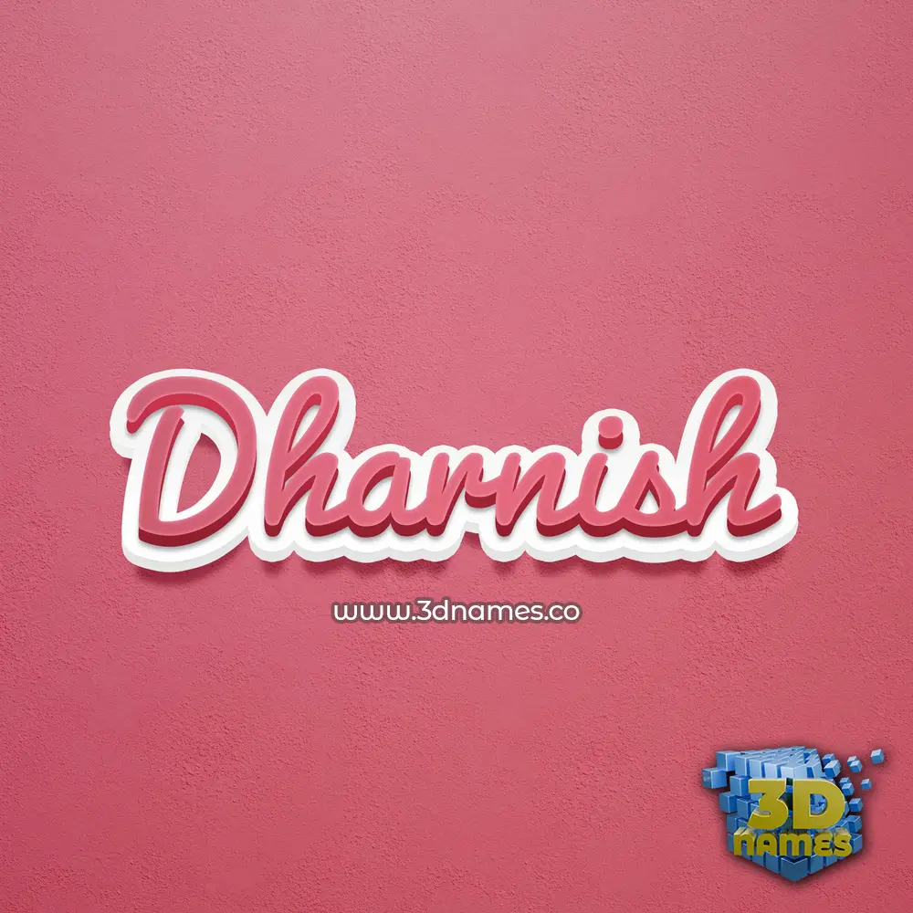 dharnish in Red Scribble style - 3D name wallpaper