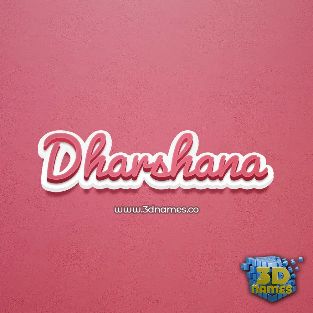 dharshana in Red Scribble style - 3D name wallpaper