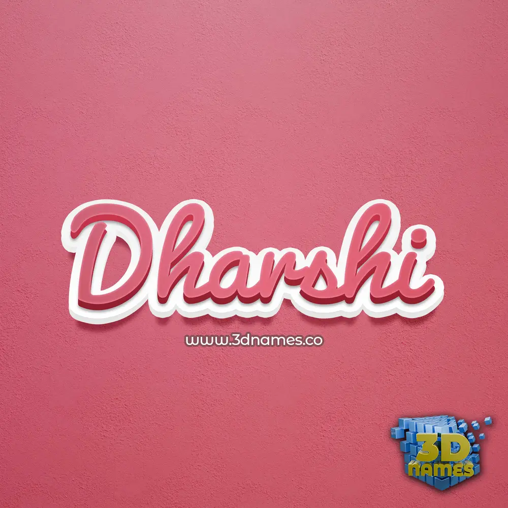 dharshi in Red Scribble style - 3D name wallpaper