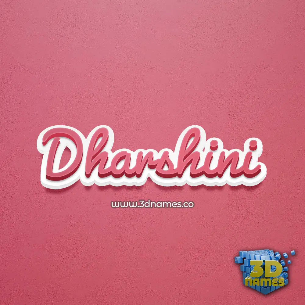dharshini in Red Scribble style - 3D name wallpaper