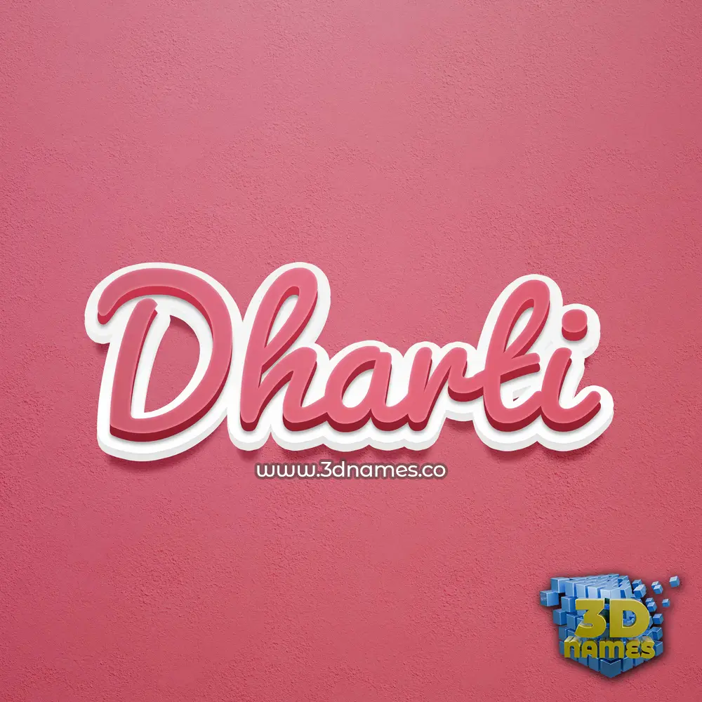 dharti in Red Scribble style - 3D name wallpaper