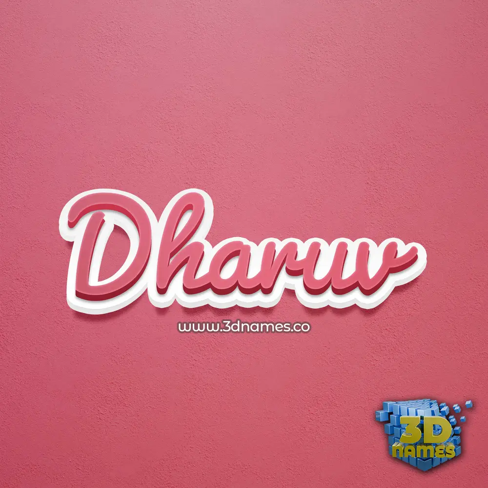 dharuv in Red Scribble style - 3D name wallpaper