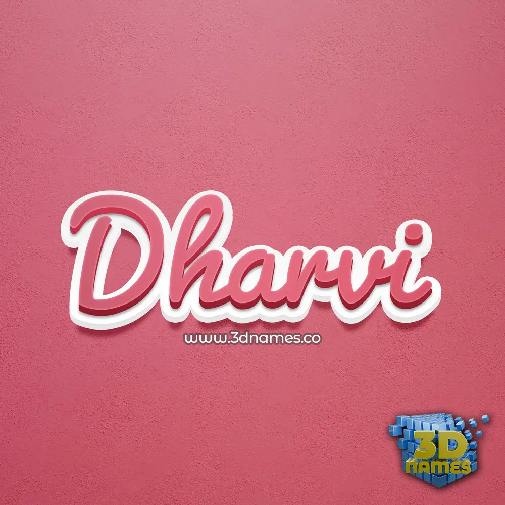 dharvi in Red Scribble style - 3D name wallpaper