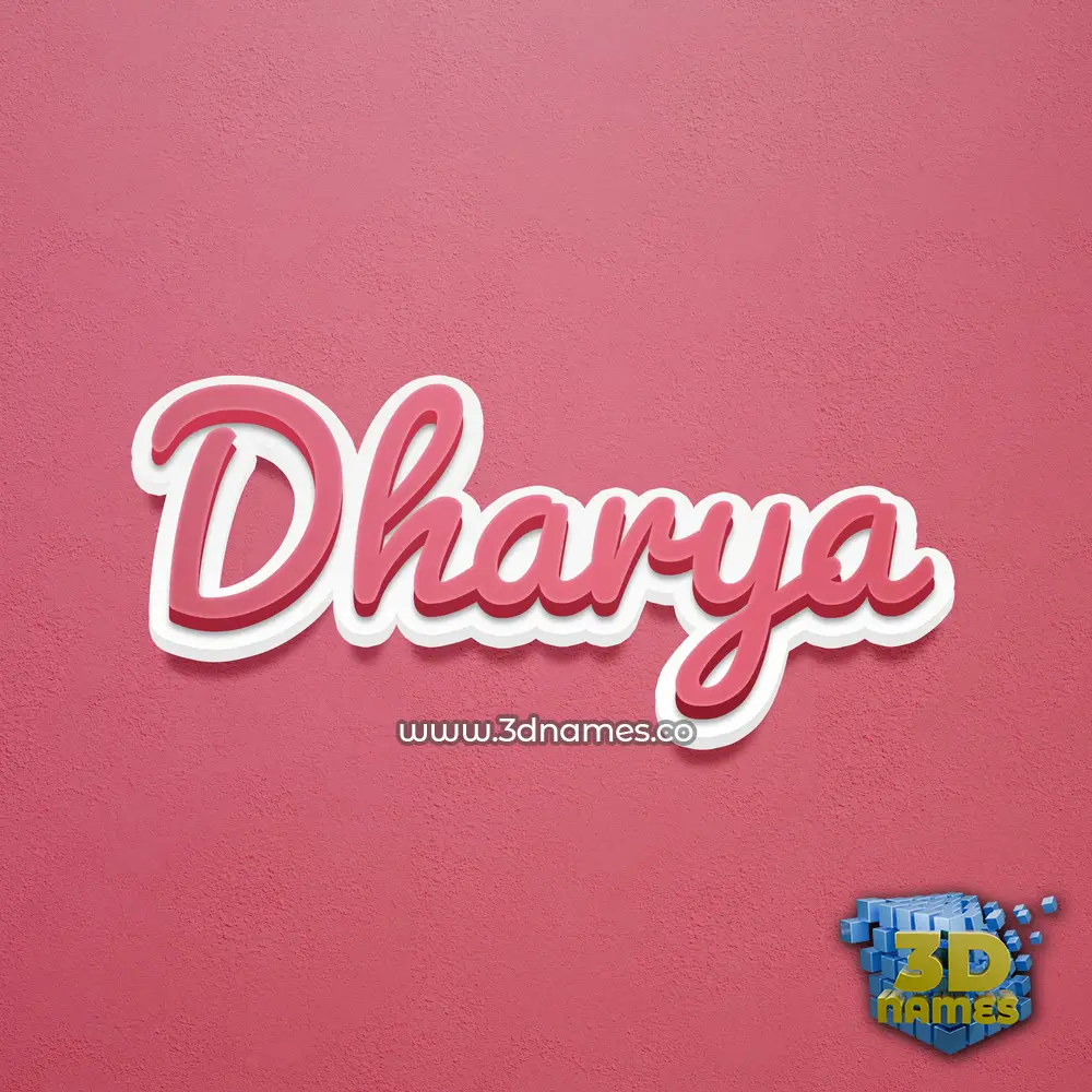 dharya in Red Scribble style - 3D name wallpaper