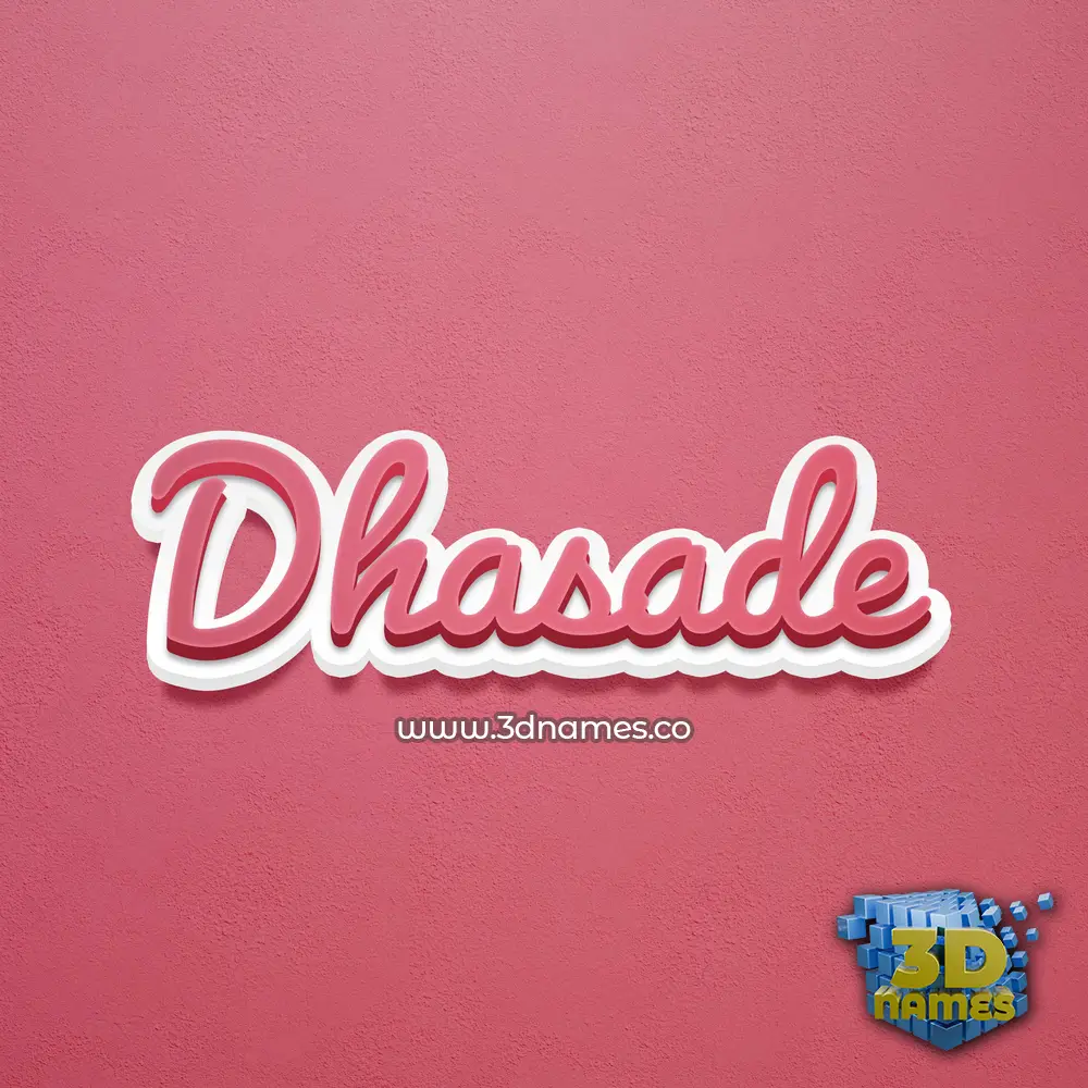 dhasade in Red Scribble style - 3D name wallpaper