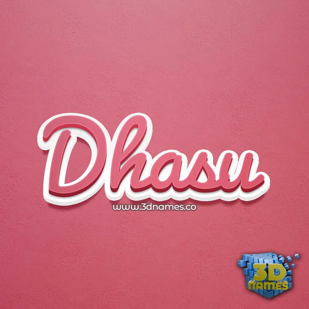 dhasu in Red Scribble style - 3D name wallpaper