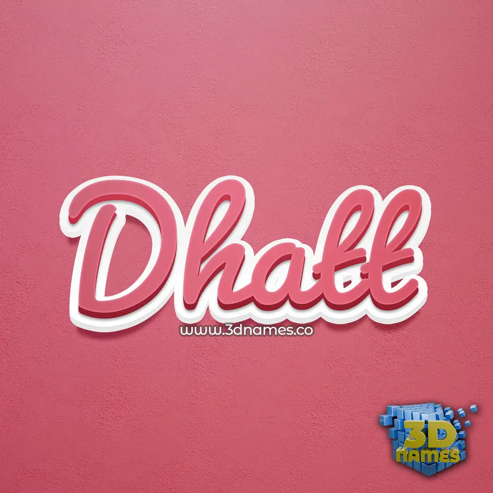 dhatt in Red Scribble style - 3D name wallpaper