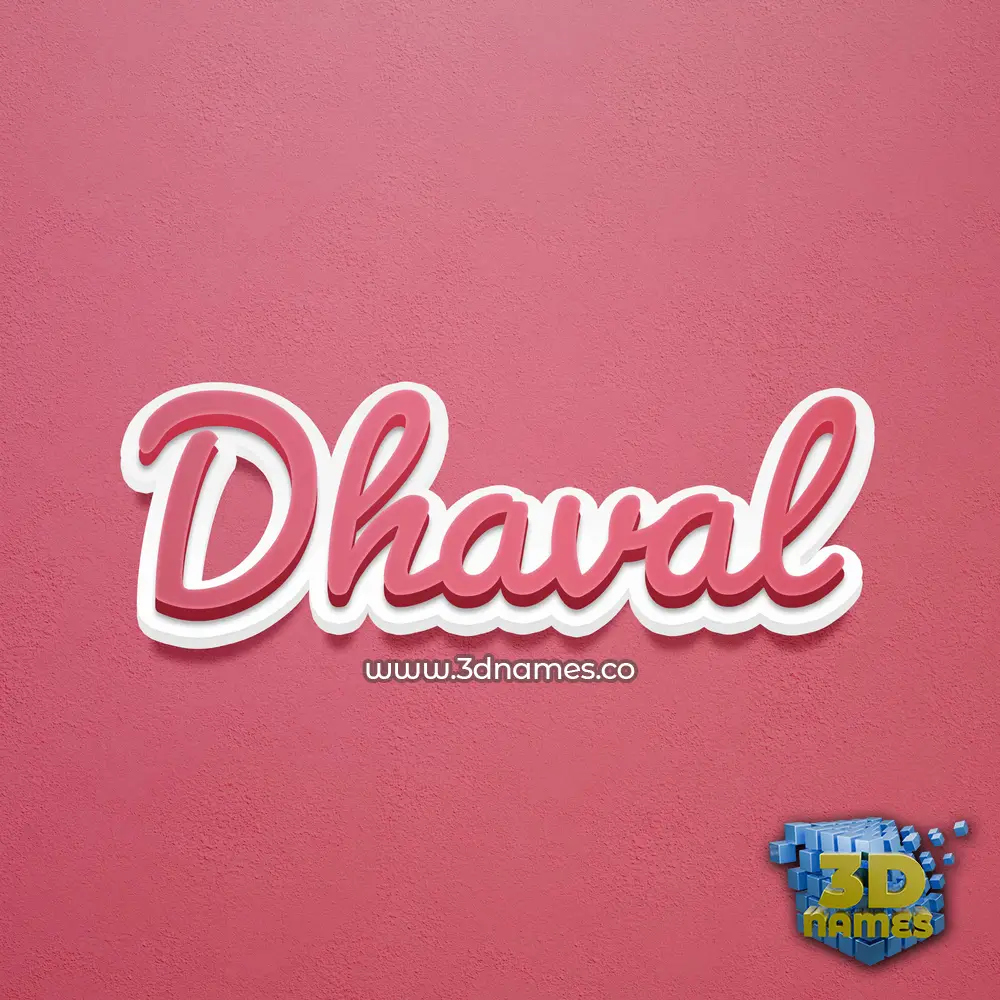 dhaval in Red Scribble style - 3D name wallpaper