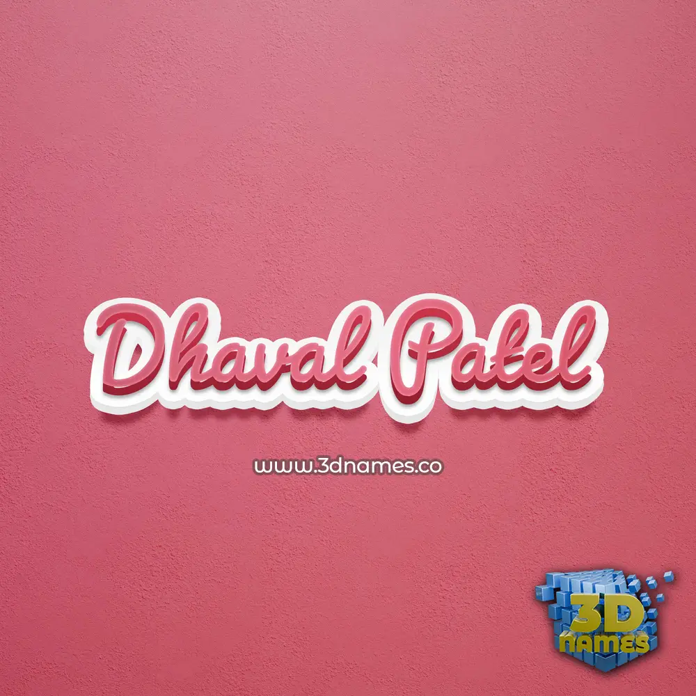 dhaval patel in Red Scribble style - 3D name wallpaper